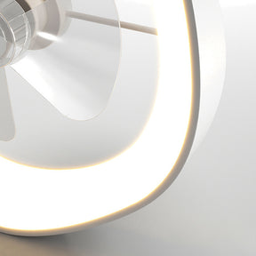 Minimalism Iron White Ceiling Fan With Light