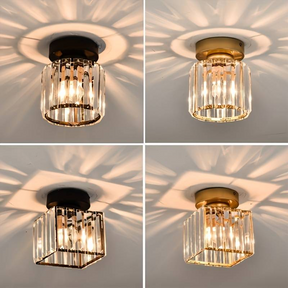 Modern Simplicity Clear Striped Glass Shade Ceiling Light