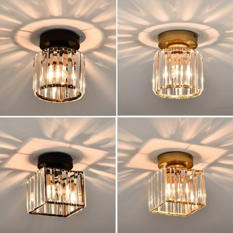 Modern Simplicity Clear Striped Glass Shade Ceiling Light