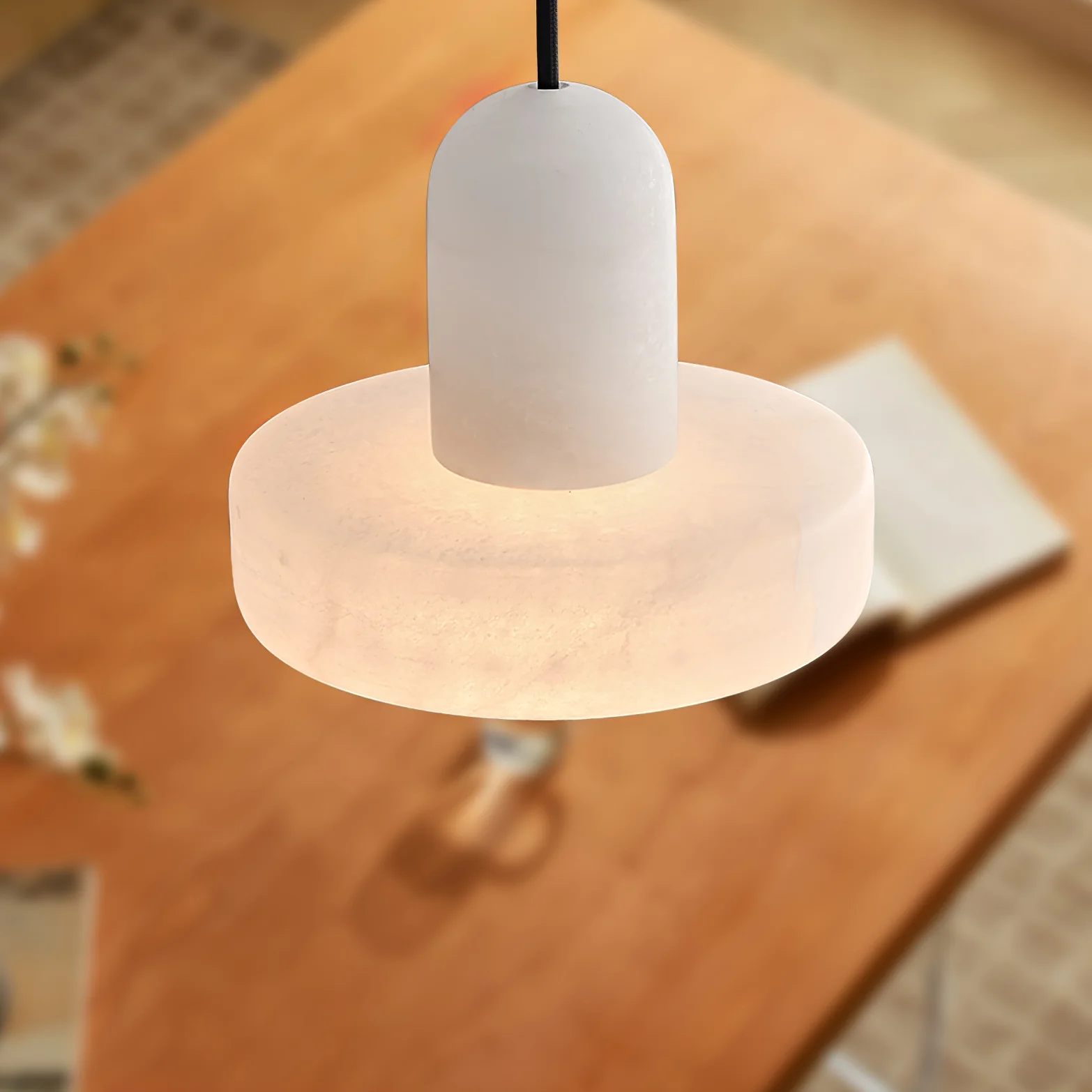 Simple White Marble Pendant Light For Living Room