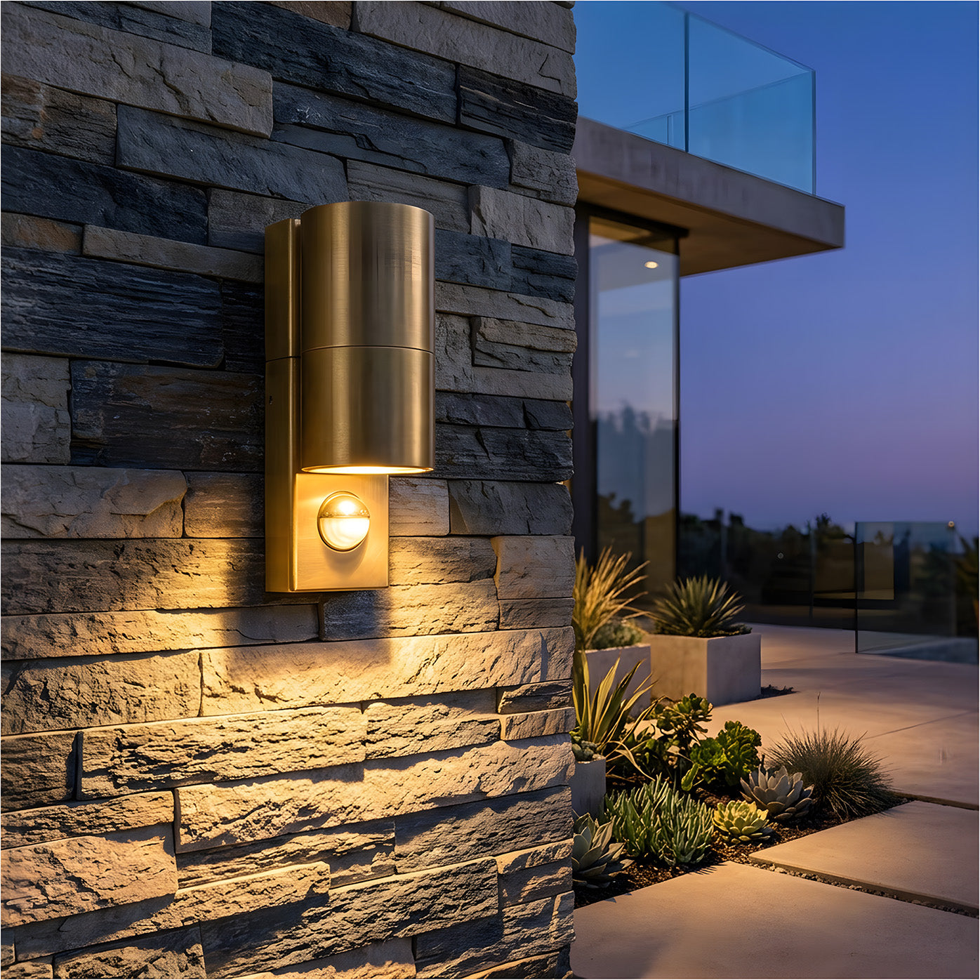 Modern Copper IP65 Dusk-to-Dawn LED Outdoor Wall Lights