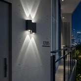Modern Stepped Aluminium LED Outdoor Wall Lights for Entryway