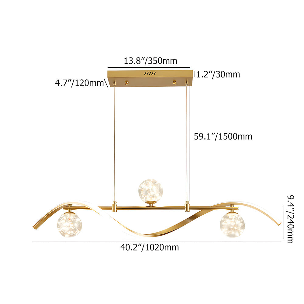 Modern Pendant Lights LED Linear Kitchen Island Lighting