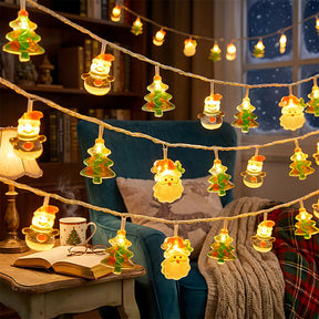 Christmas Tree Snowman Battery Powered Decorative String Lights