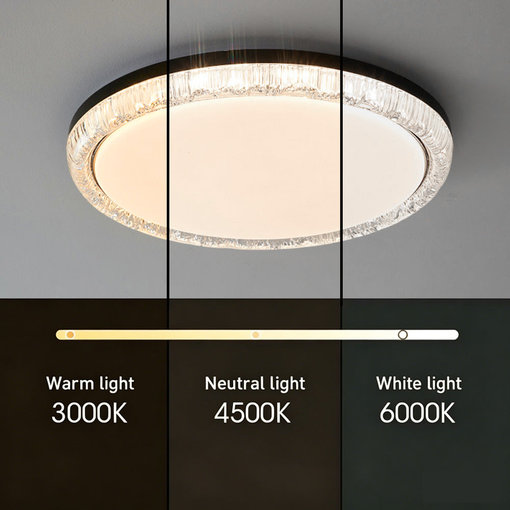 Modern Crystal Flush Mount LED Ceiling Lamp for Dining Room