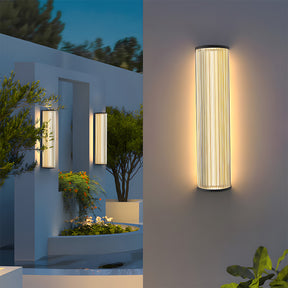 Modern Vertical Glass Stainless Steel Outdoor Wall Lights for Patio Garden