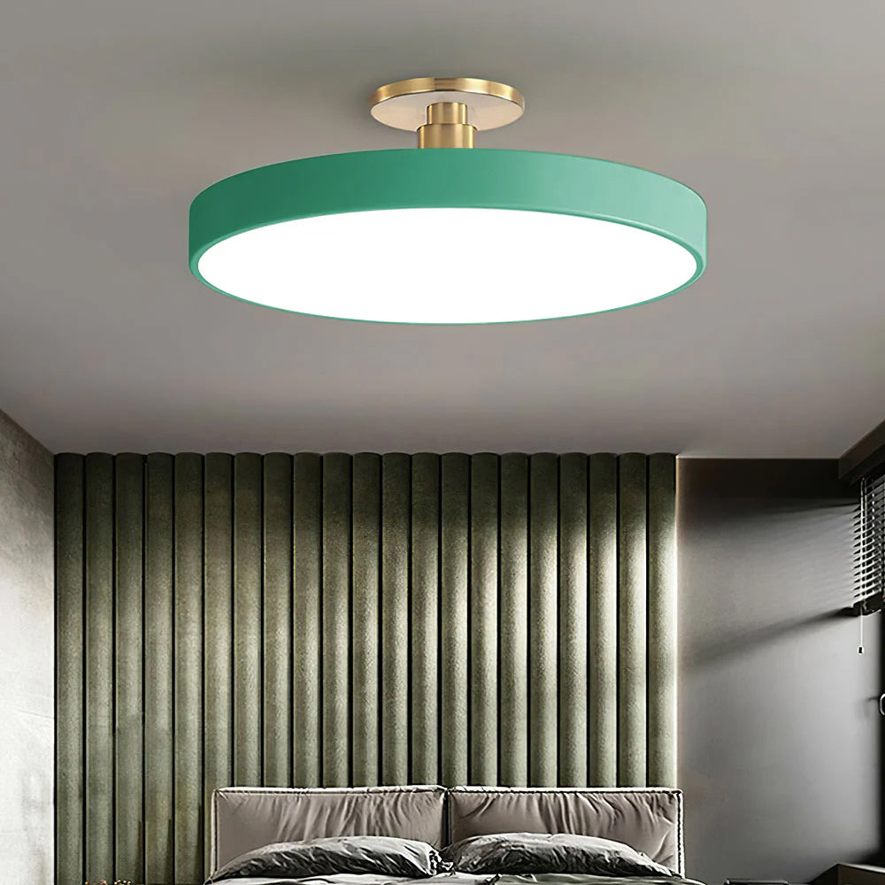 Modern Concise Circular LED Semi Flush Mount Ceiling Light