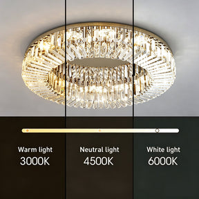 Modern Crystal Flush Mount Ceiling Light Ring Chandelier for Living Room