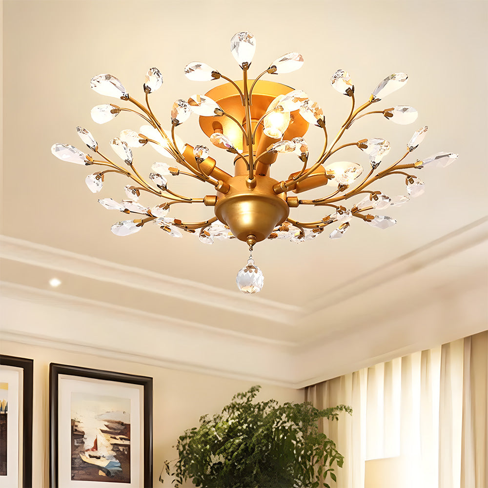 K9 Clear Crystal Chandelier Ceiling Light for Living Room