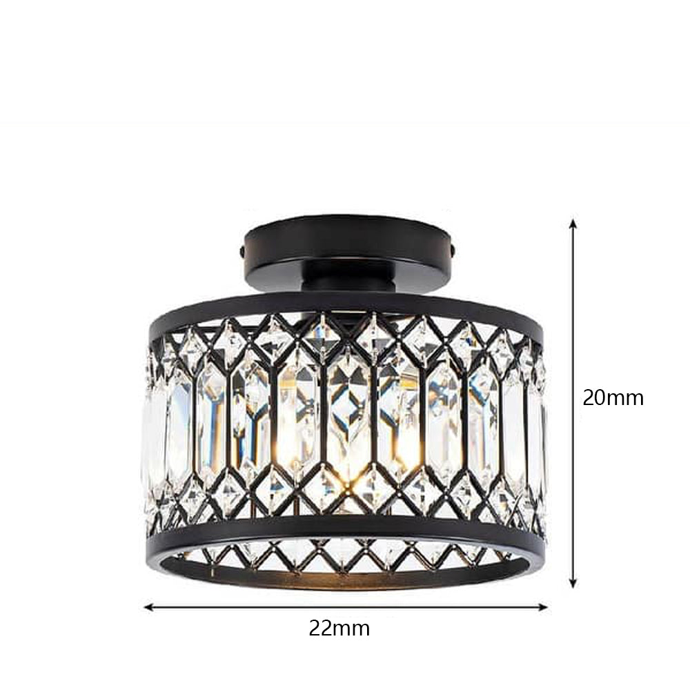 Contemporary semi flush mount crystal hall ceiling lights