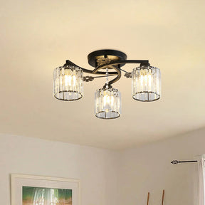 Luxury Crystal Semi Flush Ceiling Light