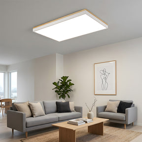 Modern Wooden Dimmable Flush Mount LED Ceiling Lights for Living Room Hallway