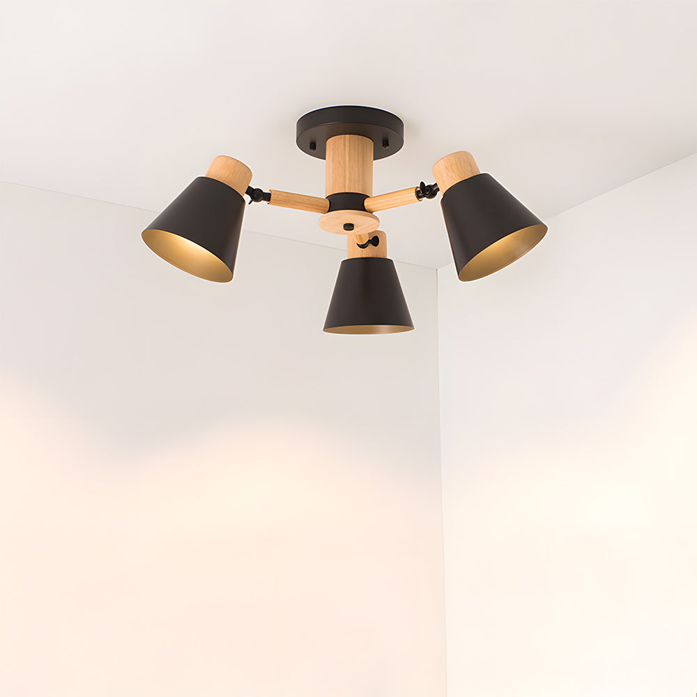 Wooden Close to Ceiling Lamps for Living Room