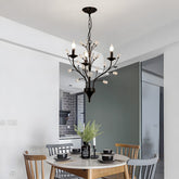 Modern Floral and Clear Glass Leaf Crystal Pendant Lights for Kitchen Island