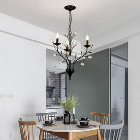 Modern Floral and Clear Glass Leaf Crystal Pendant Lights for Kitchen Island
