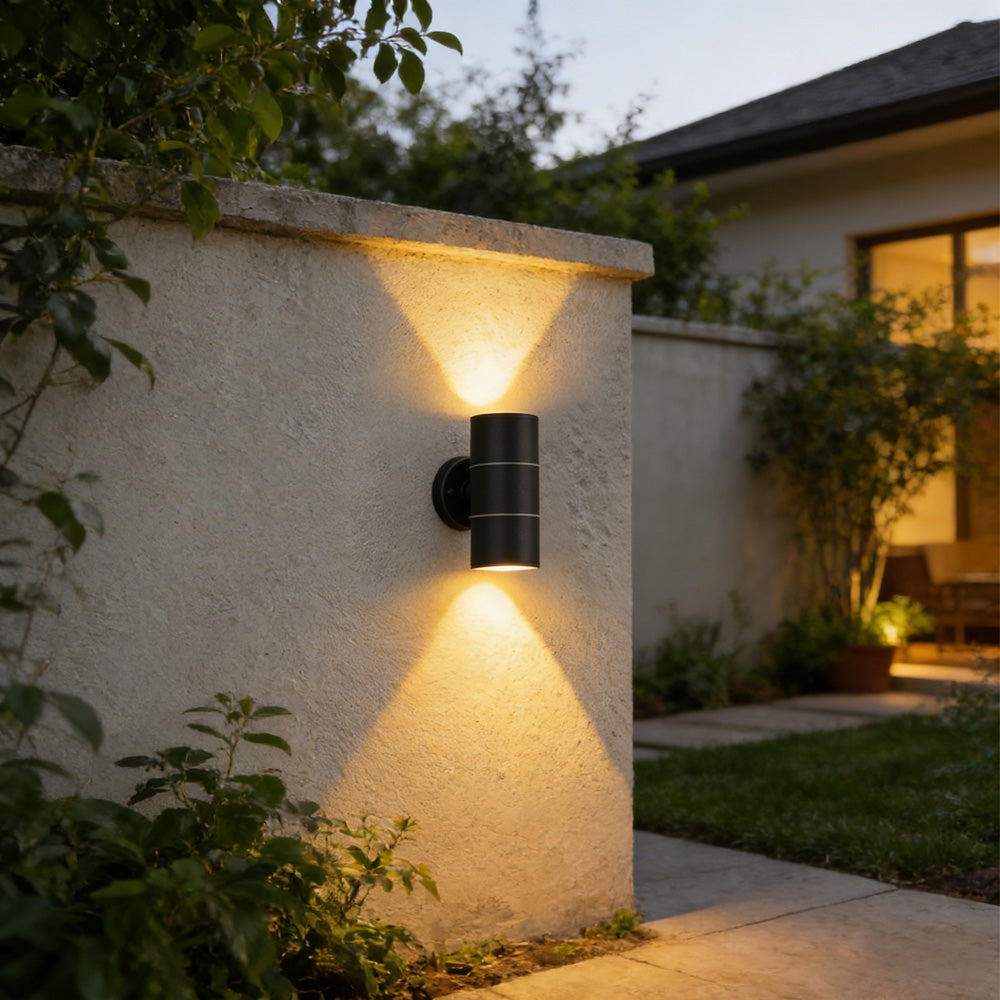 Black Double Up Down Outdoor Wall Light IP65