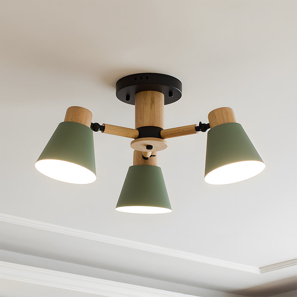 Wooden Close to Ceiling Lamps for Living Room