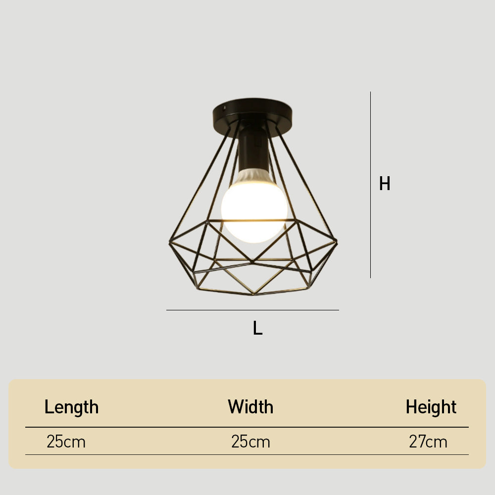 Metal Cage Ceiling Lampshade Black Ceiling Lights for Hallway