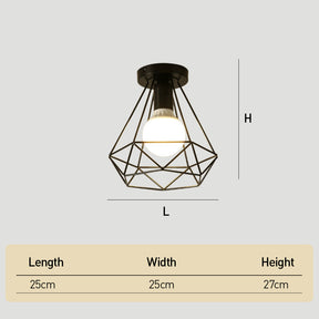 Metal Cage Ceiling Lampshade Black Ceiling Lights for Hallway