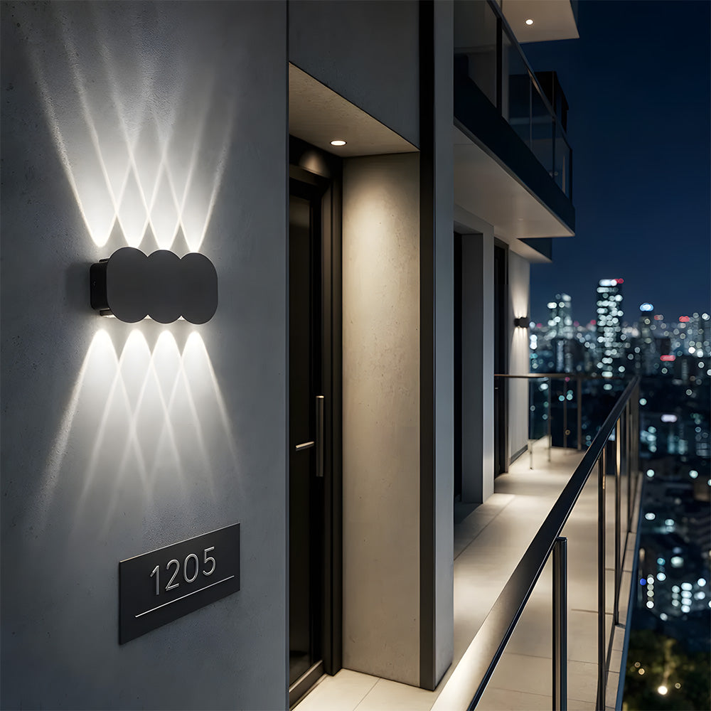 Modern Circular Aluminium LED Outdoor Wall Lights for Garage