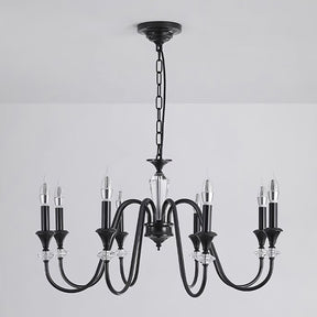 Living Room Black Chandelier with Adjustable Chain