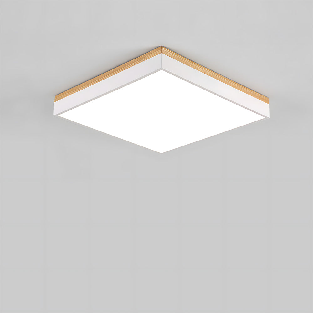 Modern Wooden Dimmable Flush Mount LED Ceiling Lights for Living Room Hallway