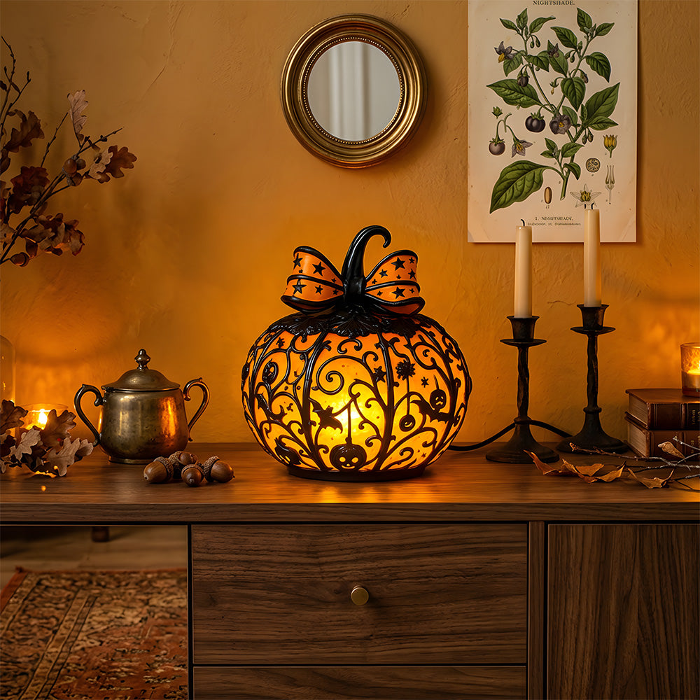 Halloween Glowing Pumpkin Decor Table Lamp for Bedroom Tabletop Decoration