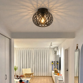 Vintage Industrial Metal Cage Ceiling Lights for Hallway Kitchen