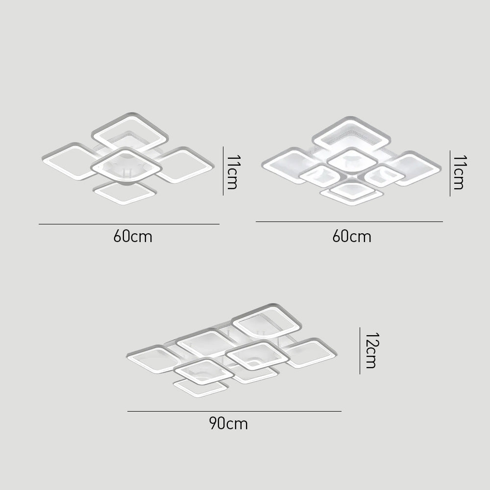 Modern Geometric Square LED Ceiling Lights for Office Bedroom
