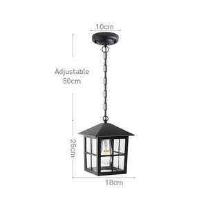 IP65 Black Outdoor Hanging Pendant Light with Adjustable Chain