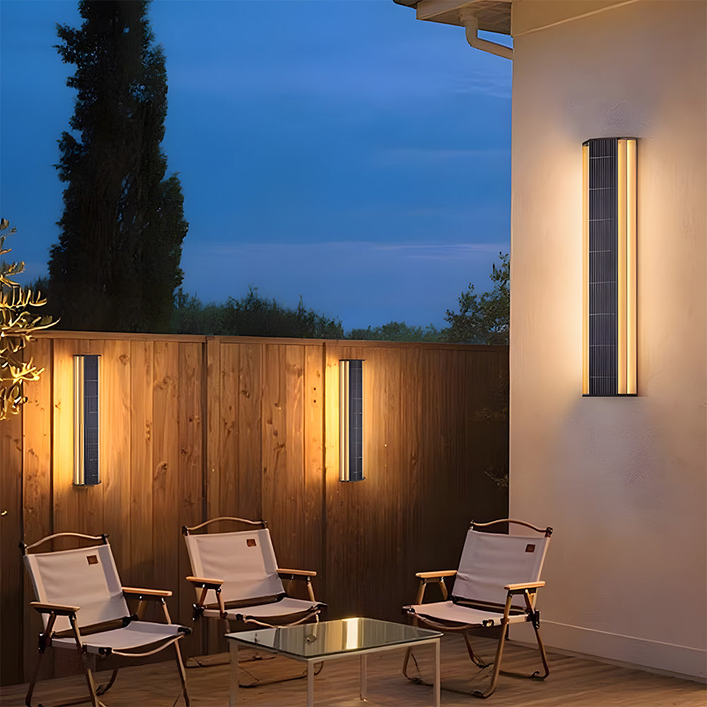 Modern Exterior Solar Wall Lights for House Garage Porch Patio, Dusk to Dawn