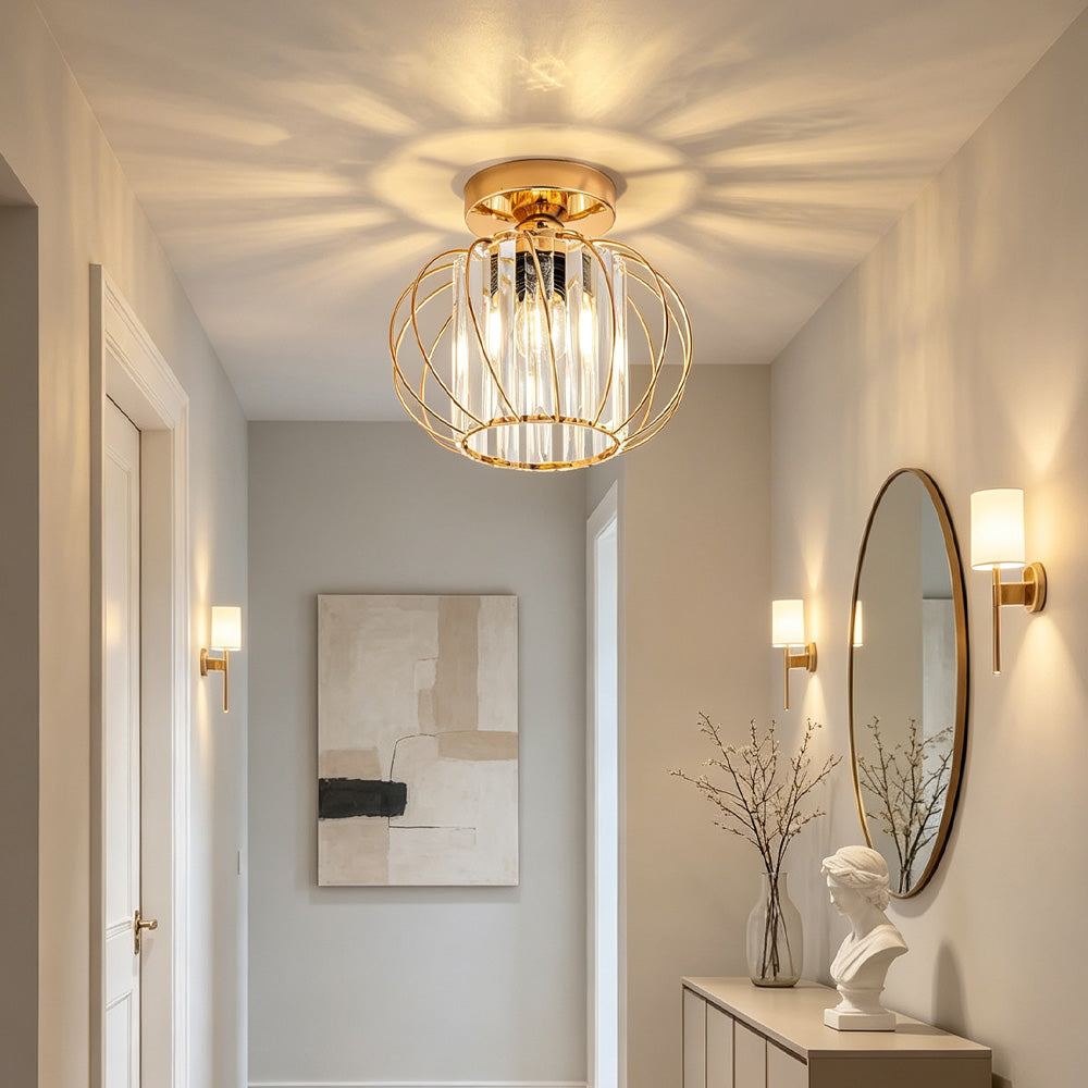 Luna Crystal Cage Ceiling Light