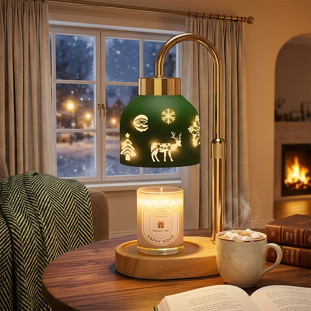 Creative Dimmable Wooden Iron Christmas Candle Lamp for Bedroom