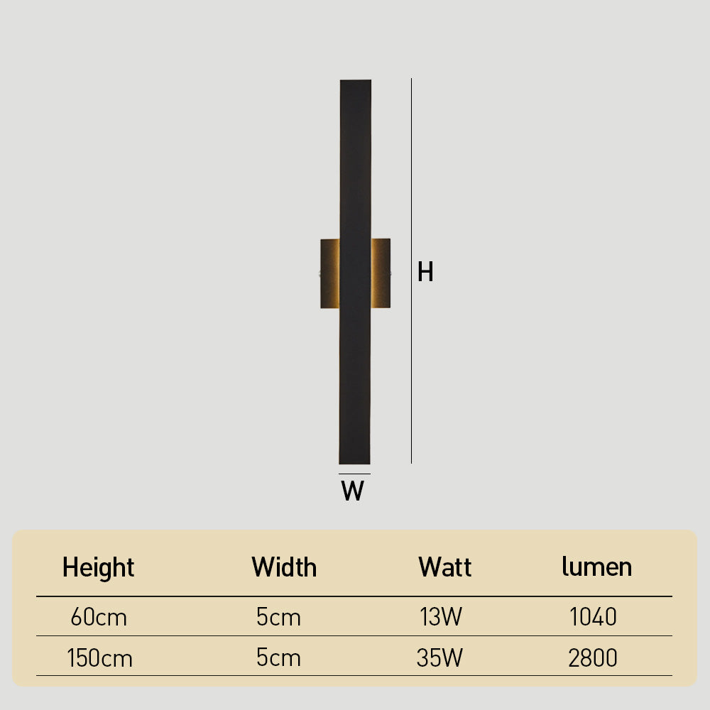 IP65 Contemporary Outdoor Wall Lights Linear LED Wall Lamp