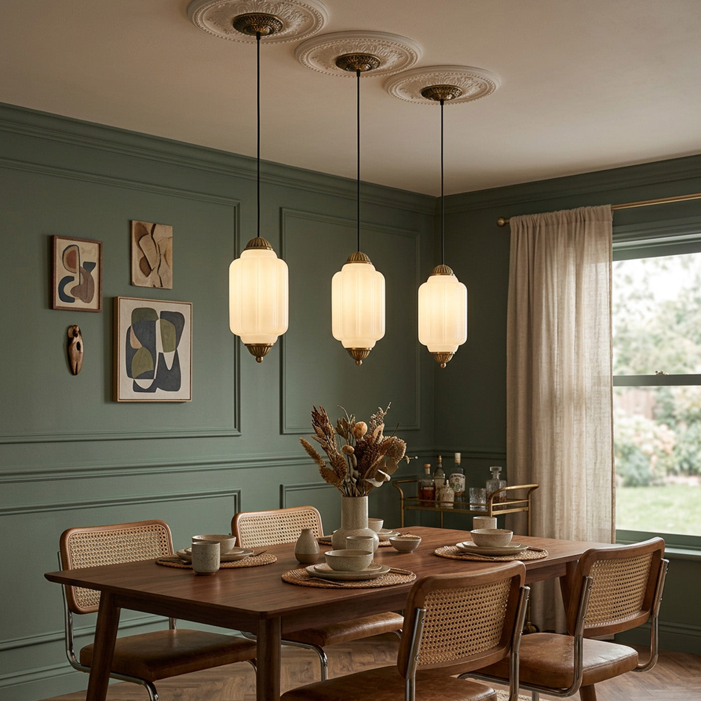 Modern Glass Light With Colored Glass Shade for Living Room