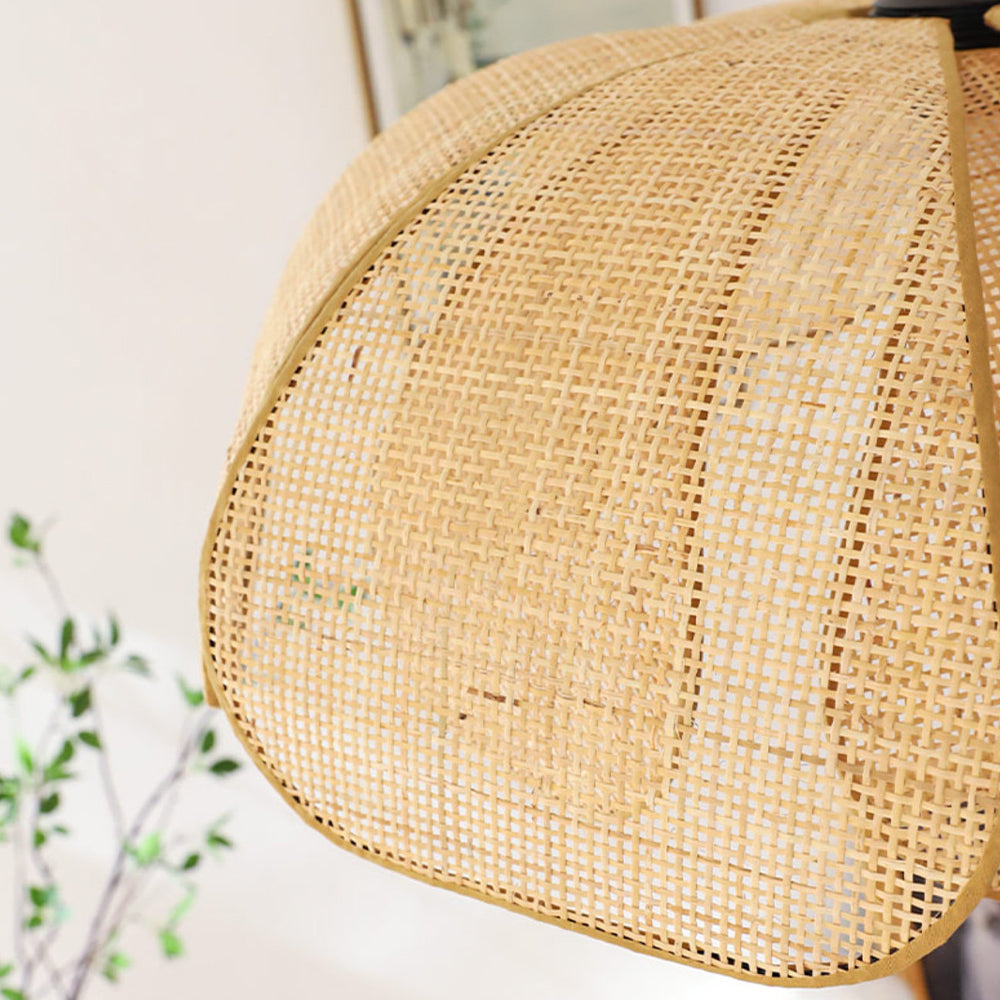 Rattan Petal Rustic Lamp Shade Pendant Light