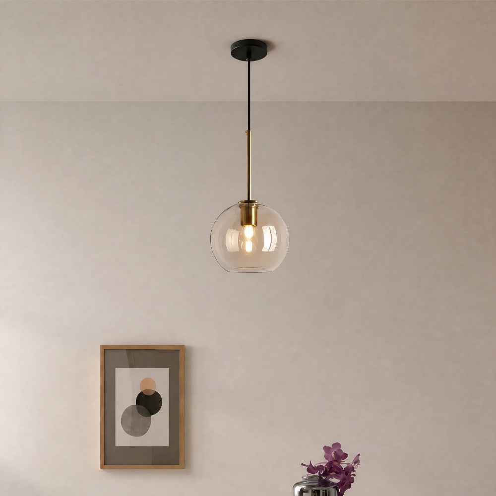 Vintage Glass Globe Shade Pendant Light Fixtures