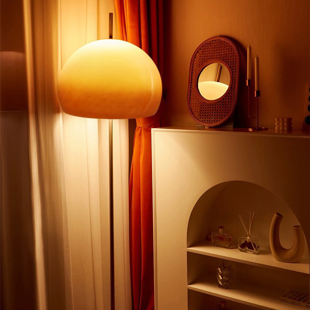Bauhaus Mushroom Shape Medieval Vintage Glass Floor Lamp