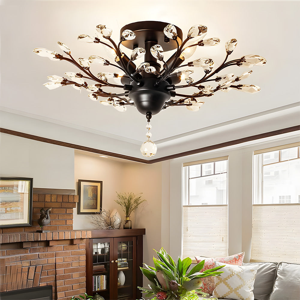 K9 Clear Crystal Chandelier Ceiling Light for Living Room