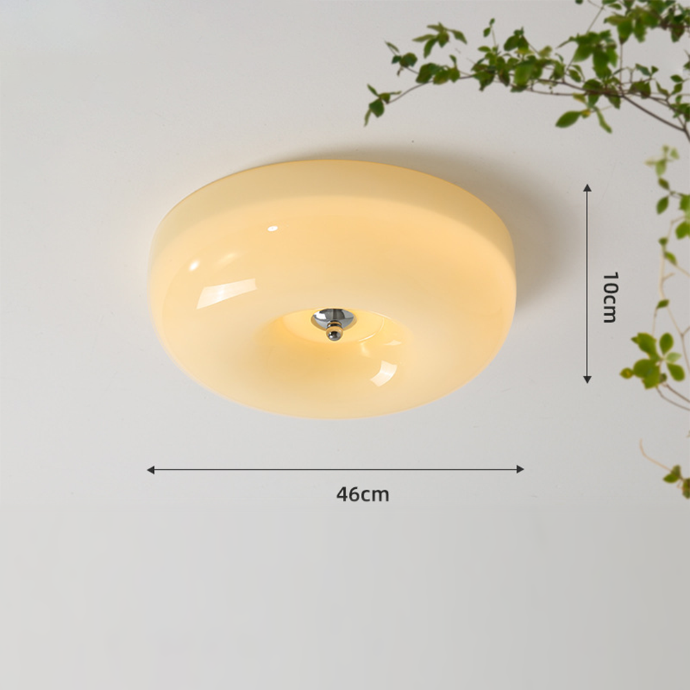 Cream Round Ceiling Lamp Glass Ceiling Light