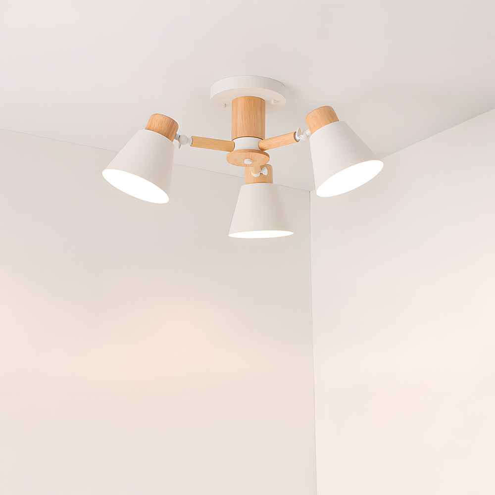 Wooden Close to Ceiling Lamps for Living Room