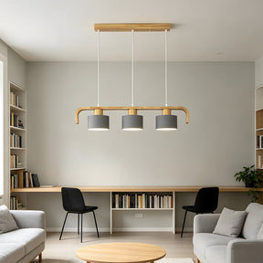 Modern Iron Wooden Pendant Lights for Kitchen Island Dining Room