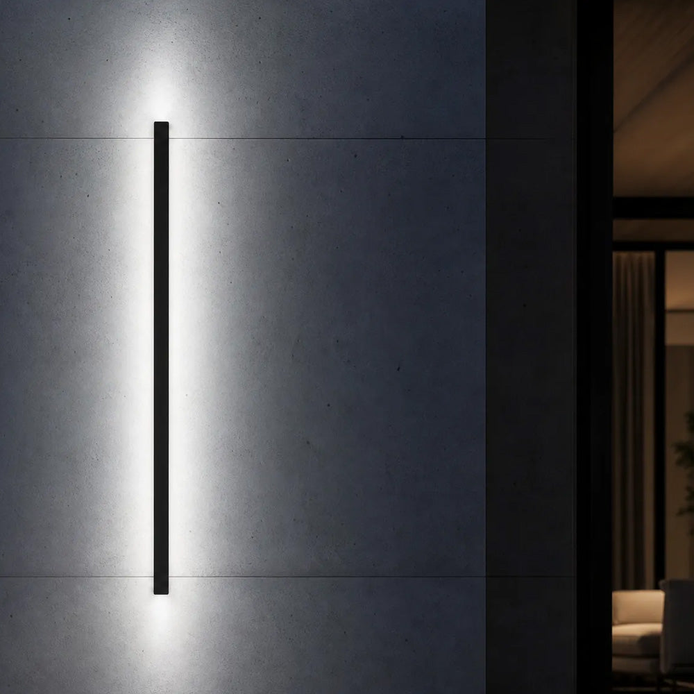 Modern Minimalist Black LED Linear Outdoor Wall Lamp