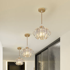 Luxurious Gold Crystal Hallway Ceiling Light