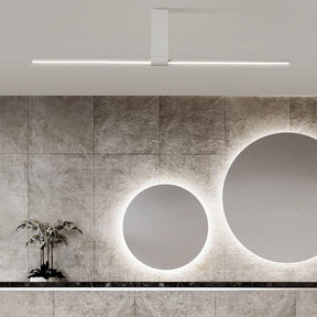 Modern Minimalist Aluminium LED Linear Semi Flush Mount Ceiling Light for Living Room Bedroom Hallway