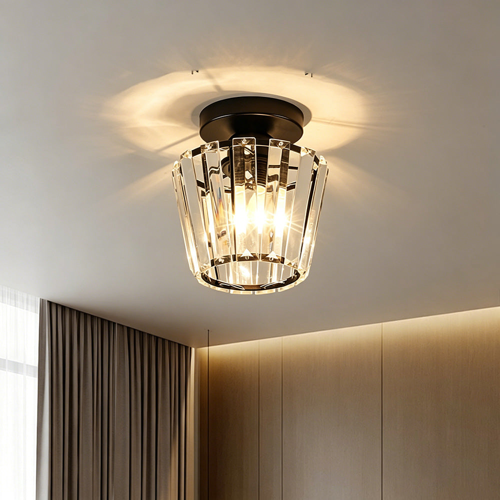 Modern Crystal Flush Mount Light Luxury Prism Ceiling Lamp for Hallway