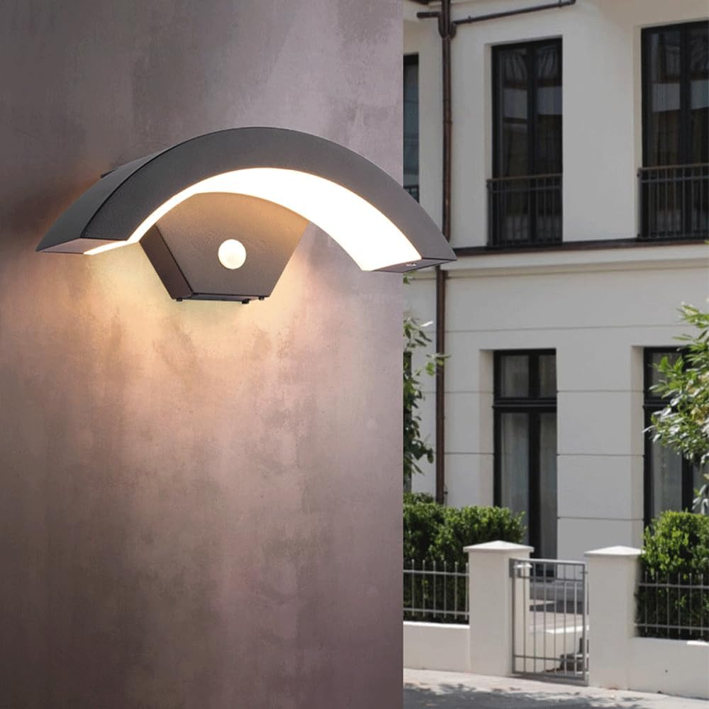 IP65 Modern PIR Outdoor Wall Light Waterproof Garden Wall Lamp
