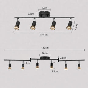 Modern Iron Multi-Head Track Ceiling Light  for Kitchen Bedroom