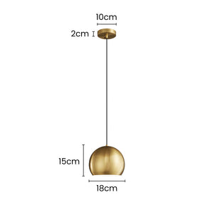 Modern Brass Gold Bedroom Pendant Light