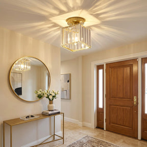 Luna Crystal Square Semi Flush Ceiling Light
